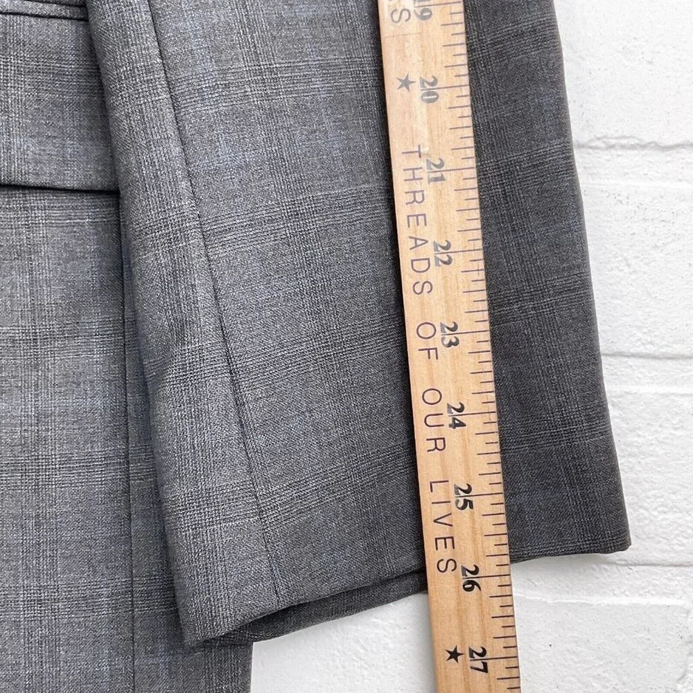Calvin Klein‎ Suit Men 44 38Wx32L Gray Blue Plaid Wool Union Canada